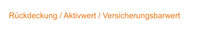 Rückdeckung / Aktivwert / Versicherungsbarwert